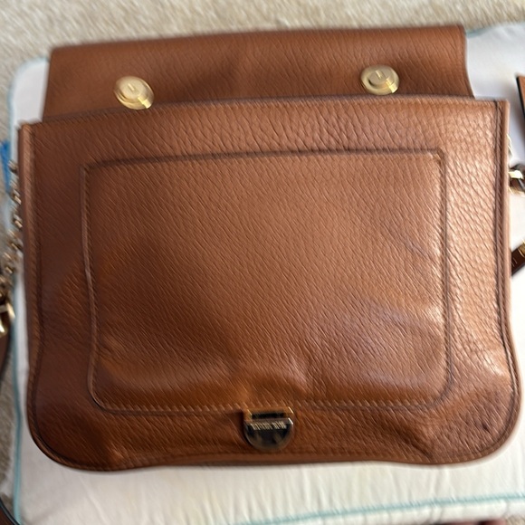 Michael Kors Brown Pebble Leather Satchel Bag with Cross Body Strap - Picture 4 of 8
